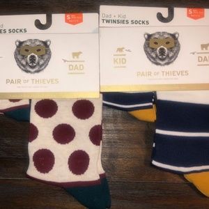 2 Twinsies Sock Set NEW Pair of Thieves Dad & Kid Men Sz 8-12 & Kid S 18m - 3 yr